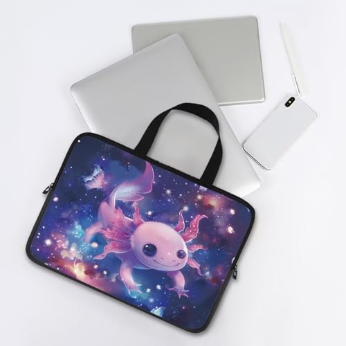 Cute Axolotl 15 Inch Laptop Handle Bag Computer Protect Case Pouch Holder Galaxy Space Notebook Sleeve Neoprene Cover Soft Carring Travel Case for Chromebook Computer Briefcase - color: Cute Axolotl Galaxy Space, size: 15 inch