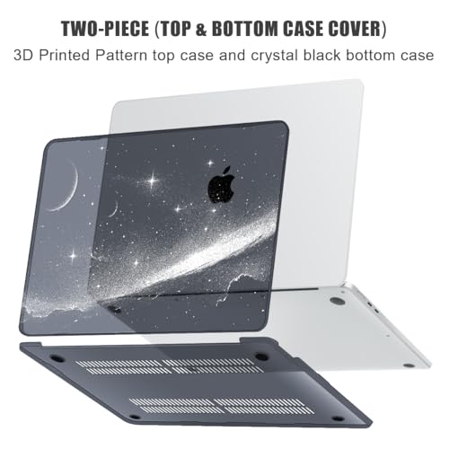 for MacBook Air 15 inch Case 2026-2023 Release M5 A3448 M4 A3241 M3 A3114 M2 A2941 Liquid Retina Display, Hard Shell Case with Keyboard Cover+Screen Film+Trackpad Film, Starry Sky - color: Starry Sky