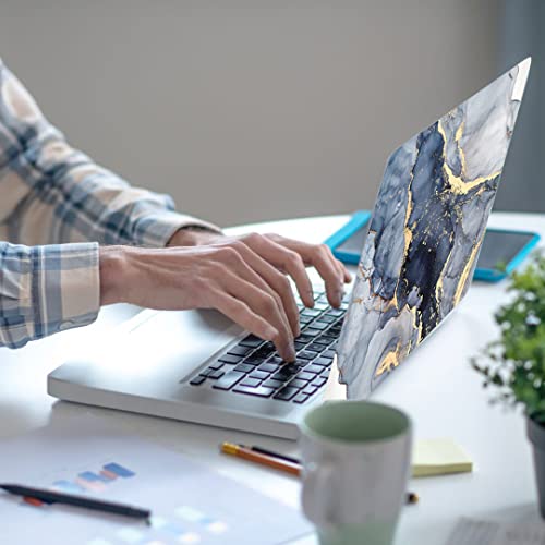 Laptop Skin Sticker Decal,13.3" 14" 15" 15.4" 15.6 inch Laptop Universal Vinyl Skin Sticker Cover,Dustproof Waterproof Reusable Art Decal Protector with Free 2 Wrist Pads (Marble 15) - color: Marble 15