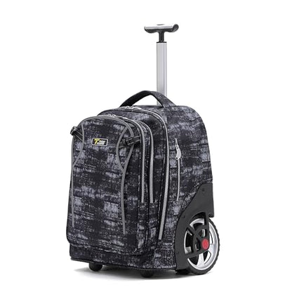 NEW TILAMI 20 Inch Rolling Backpack for School Stair-Climbing Big Wheel | Teen Boys Girls Carry-on Suitcase Large Organizer Compartment 15.6 Laptop Sleeve Adjustable Handle Roller Travel Bag College - color: Grey Mosaic