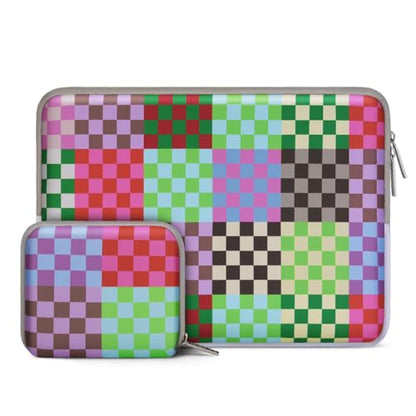 MOSISO Laptop Case 13.3 inch, 13-13.3 inch Laptop Sleeve with Small Case | Compatible with MacBook Neo/Air 13.6/Pro 13/Pro 14, HP Dell ASUS Lenovo, Neoprene Computer Sleeve Bag, Colorful Checkerboard