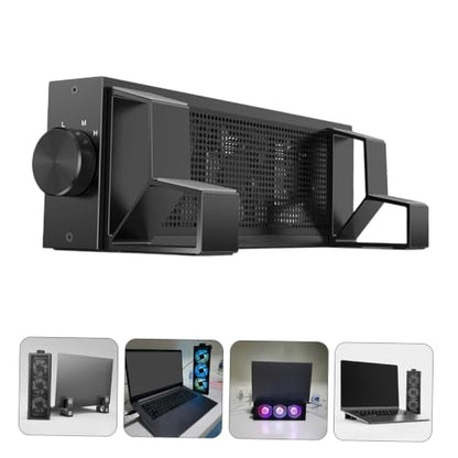 SHINEOFI Professional RGB Laptop Cooling Pad Speed Fans Detachable Elevated Stand for Overheat Prevention Compatible with All Laptop Notebook Cooler for Gaming and Work
