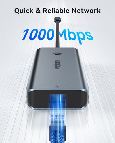 MOKiN USB C Hub for MacBook Pro/Air, Mac Dongle with USB C HDMI Adapter | 8 in 1 Macbook Adapter with 3 USB Port,USB C to HDMI, USB C to RJ45 Ethernet, 100W PD Charging, SD/microSD, Hub for MacBook