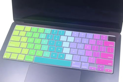 Keyboard Skin Compatible for 2026 MacBook Neo 13" A3404, Air 15.3" 13.6" M5 M4 M3 M2 A3448 A3241 A3114 A2941 A3449 A3240 A3113 A2681, MacBook Pro 14 16 inch M5 M4 M3 M2 M1 A3426 A3427 A3434 (Rainbow) - color: Rainbow
