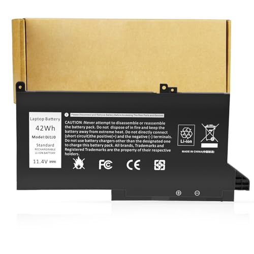 Futurebatt New Replacement Battery for Dell DJ1J0 451-BBZL PGFX4 ONFOH DJ1JO,for Dell Latitude 12 7000 7280 7480 Series [42Wh 11.4V] - size: DJ1J0 8.94×4.96×0.71 in