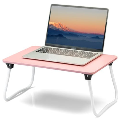 ZEAPTAC Foldable Lap Desk, Portable Bed Table, Laptop Stand, Lightweight & Mini Table for Breakfast/Picnic/Drawing/Couch/Floor - Pink - color: Pink