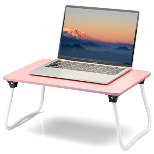 ZEAPTAC Foldable Lap Desk, Portable Bed Table, Laptop Stand, Lightweight & Mini Table for Breakfast/Picnic/Drawing/Couch/Floor - Pink - color: Pink