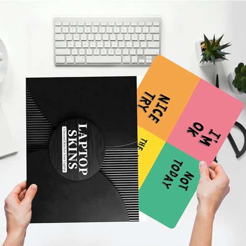 Universal Laptop Skin Sticker with 2 Wrist Pad Skins, Waterproof Scratch Resistant Vinyl Laptop Cover Decal, Cut to Fit for 11–15.6 Inch MacBook HP Dell Lenovo, Quote Words - color: Quote Words