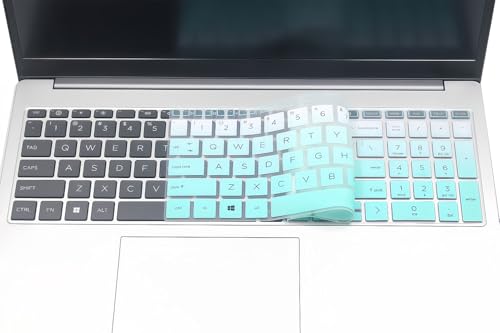 Silicone Keyboard Skin Compatible for HP OmniBook 5 AI 16" 16-ag 16-af 16-ba 16-bc 16z-ag100 16z-bc100 Series Laptop 16-af1037nr 16-bc1047nr (NOT for OmniBook 5 16-fb/cf 14-he/fp Series (Ombre Mint) - color: Ombre Mint