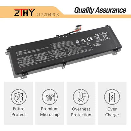 L22C4PC3 L22M4PC3 Laptop Battery Replacement for Lenovo Legion S7 16IRH8 | Legion S7 16APH8 / Legion 9 16IRX8/ Legion 9 16IRX9 Series L22D4PC3 5B11K39157 5B11K39160 SB11K39158 SB11K39159 15.56V 99.9Wh - size: 12.36*3.85*0.31inch L22D4PC3