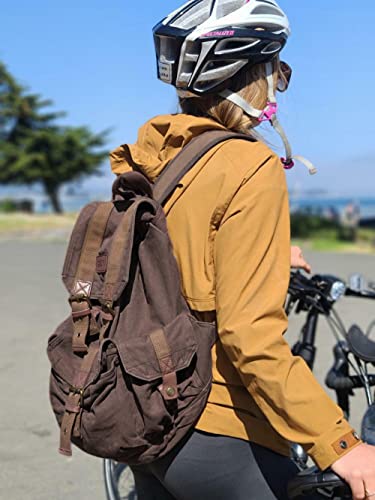 GOOTIUM 21101KA-S Specially High Density Thick Canvas Backpack Rucksack, Coffee, Small - color: Coffee, size: Small