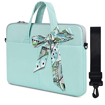 17.3 Inch Laptop Shoulder Sleeve Bag, Girls Women Briefcase Handbag for HP Envy 17 17t/Pavilion 17, Dell Inspiron 17/G3 G7 17.3, Lenovo ideapad L340, Acer Aspire 17.3, ASUS ROG MSI GS75 17.3 Case,Mint - color: Mint Green, size: 17.3 Inch