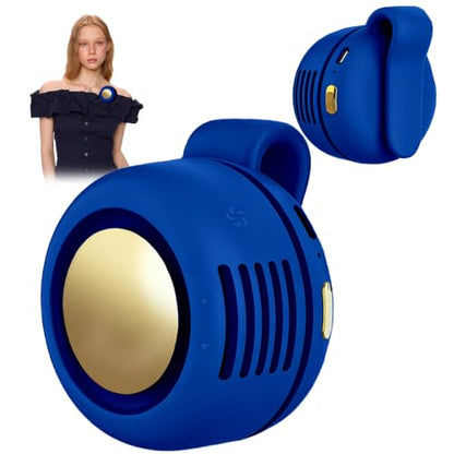 Portable Clip-On Fan, Mini USB Rechargeable 360° Rotatable Fan, Personal Fan 3-Speed Silent Mini Bladeless Fans (1 pack（Dark blue）) - color: 1 pack（Dark blue）
