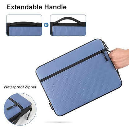 DOMISO 14 Inch Laptop Sleeve, Waterproof Shockproof Protective Case with Handle, Fits MacBook Pro/Dell XPS/HP 14" Notebooks, Blue - color: Blue, size: 14 inch