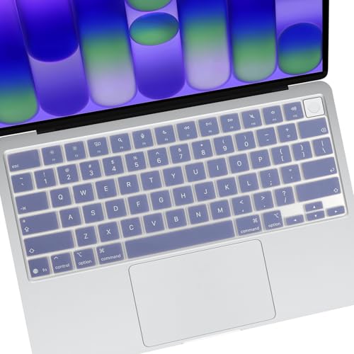 Allinside Keyboard Cover for 2026 MacBook Neo 13-inch A3404 (A18 Pro) & MacBook Air 13"/15" and MacBook Pro 14"/16" (M5 Chip), Premium Silicone Keyboard Protector Skin, US ANSI Layout, Lavender Gray - color: Lavender Gray