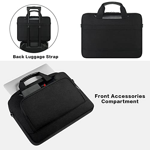 DOMISO 15-15.6 Inch Laptop Bag Business Briefcase Laptop Case Compatible with Lenovo 15.6" Ideapad 330/16" MacBook Pro/HP EliteBook 850 G3/Envy x360 15/Latitude 3580/Acer Chromebook/Asus,Black - color: Black, size: 15 - 15.6 Inch