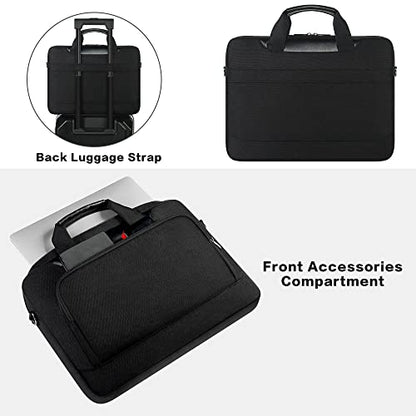 DOMISO 15-15.6 Inch Laptop Bag Business Briefcase Laptop Case Compatible with Lenovo 15.6" Ideapad 330/16" MacBook Pro/HP EliteBook 850 G3/Envy x360 15/Latitude 3580/Acer Chromebook/Asus,Black - color: Black, size: 15 - 15.6 Inch