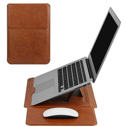 HoYiXi 15.6 16 Inch Laptop Sleeve Case with Stand Feature for MacBook Pro 16 2025 & 2021,ASUS Vivobook 15/MacBook Pro 15/Surface 3/Matebook D15/Galaxy Book Flex,15-16'' Laptop Cover,Brown - color: Brown, size: 15-16'' laptop