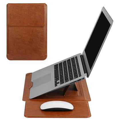 HoYiXi 15.6 16 Inch Laptop Sleeve Case with Stand Feature for MacBook Pro 16 2025 & 2021,ASUS Vivobook 15/MacBook Pro 15/Surface 3/Matebook D15/Galaxy Book Flex,15-16'' Laptop Cover,Brown - color: Brown, size: 15-16'' laptop
