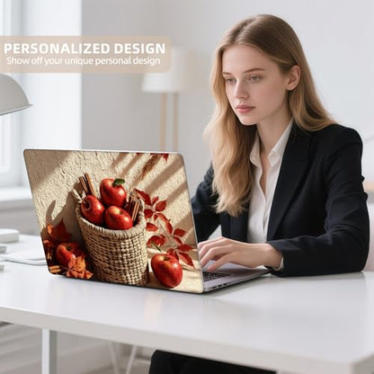 Universal Laptop Skin Sticker for 12/13/14/15.6 Inch Laptops, Reusable Vinyl Laptop Decal Cover, Waterproof Scratch Resistant Notebook Skin with 2 Wrist Pads,Autumn Basket - color: Autumn Basket