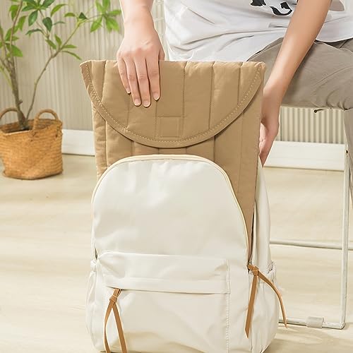 Puffy Laptop Sleeve 15-16 Inch, Soft Laptop Case, Streak-Beige | Compatible with 15-16 Inch Macbook Pro/Air, Asus/Dell Xps/Lenovo Laptops, Protective Carrying Bag for Women and Men - color: Streak-Beige, size: 15/16