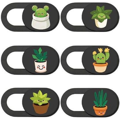 6Pcs 6 Styles Phone Front Camera Blocker Plant Laptop Camera Cover Privacy Guard Webcam Protector Blocker for Laptop Desktop Computer Tablet Notebook Mini PC Accessories Home Office Use - color: Plants-2