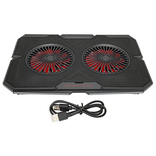 RGB Laptop Pad with Dual Silent Fans, Gaming Laptop Cooler Stand with 7 s Height Adjustment, 2 USB Ports and RGB ing for 14in to 17in Lap, y Panel