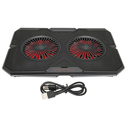 RGB Laptop Pad with Dual Silent Fans, Gaming Laptop Cooler Stand with 7 s Height Adjustment, 2 USB Ports and RGB ing for 14in to 17in Lap, y Panel