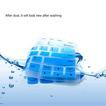 2 Pack Keyboard Cover for Lenovo ThinkPad X1 Carbon 14" 2017-2019 5th/6th/7th, X1 Yoga 2017 Gen, New S2, A475 L460 L470 T460 T460p T460s T470 T470p T470s 14 Inch - color: OmbreBlue+Clear