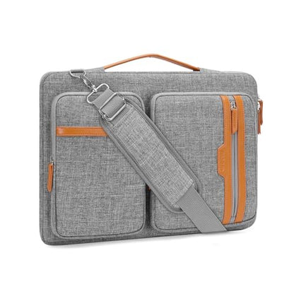 MOSISO 360 Protective Laptop Bag, Computer Bags | Laptop Sleeve Bag with Trolley Sleeve&2 Rectangle Pockets&Handle - color: Gray, size: 16 inch