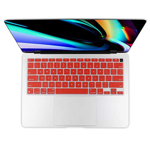 Batianda Premium Ultra Thin Keyboard Cover for MacBook Air 13 inch A2337 M1 Chip with Touch ID & Retina Display (2020 Release) Soft-Touch Protective Skin,Red - color: Red