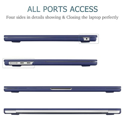 Case for MacBook Air 15 Inch 2026-2023 Release M5 A3448 M4 A3241 M3 A3114 M2 A2941, Hard Shell with Screen Protector & Keyboard Cover, Compatible with Touch ID, Matte Navy Blue - color: Matte Navy Blue