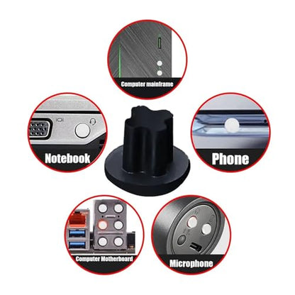 500pcs 3.5mm Silicone Headphone Jack Hole Dust Plug Audio Microphone Interface Stopper Cap Laptop Computer Anti Cover(Red) - color: Red