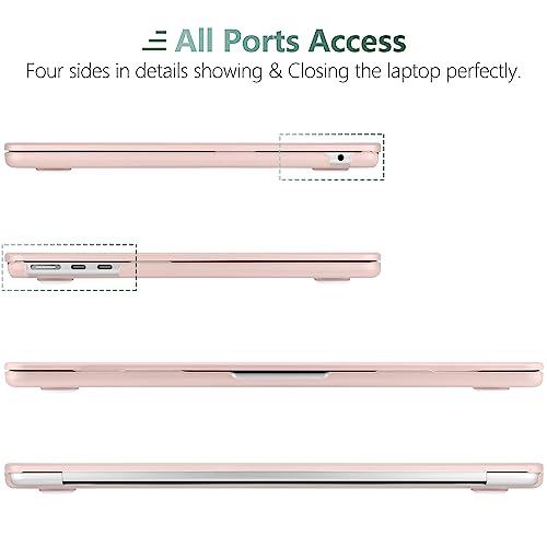 for MacBook Air 15 Inch Case M5 M4 M3 M2 (2026-2023) A3448 A3241 A3114 A2941, Protective Hard Shell Cover Compatible with Touch ID & Liquid Retina Display - Matte Chalk Pink - color: Matte Chalk Pink