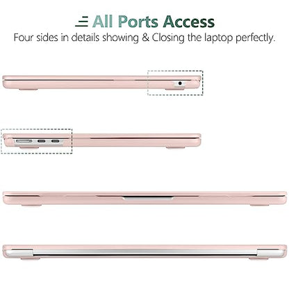 for MacBook Air 15 Inch Case M5 M4 M3 M2 (2026-2023) A3448 A3241 A3114 A2941, Protective Hard Shell Cover Compatible with Touch ID & Liquid Retina Display - Matte Chalk Pink - color: Matte Chalk Pink