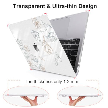 Compatible with MacBook Air 13 Inch M1 Case 2021 2020 2019 2018 Release A2337 A2179 A1932 Touch ID, Shiny Crystal Pattern Plastic Hard Shell Case for MacBook 13 inch Air M1, Line Flower - color: Line Flower