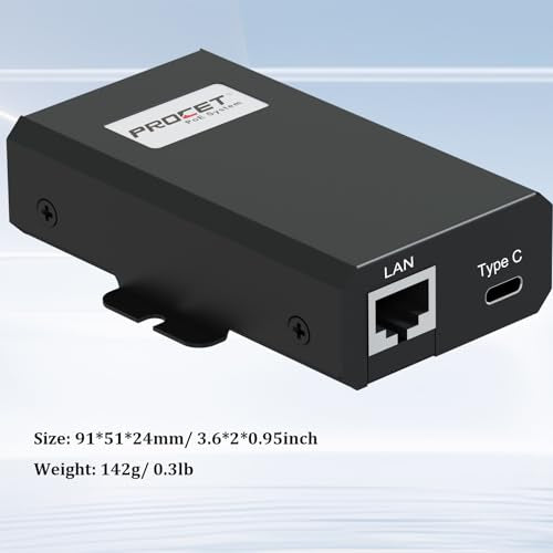 PROCET 2.5G PoE Splitter, 25W Gigabit PoE to USB C PD & RJ45 Ethernet Connectivity for eero 6/7, Wireless AP, Tablet, iPad, Google TV, USB C Hub, Digital Display, Smart Home Hub - color: 25W 2.5G