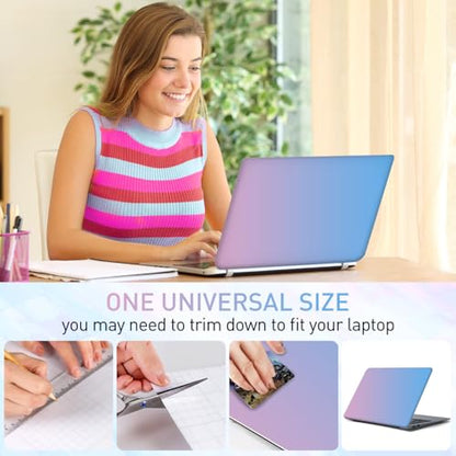 15-15.6 inches Netbook Laptop Skin Sticker Decal Reusable Cover Protector for 11.6 12 13 13.3 14 15 15.4 Notebook Chromebook Easy to Apply Remove, Scratch-Resistant Waterproof I Romantic Pink Blue - color: Romantic Pink Blue