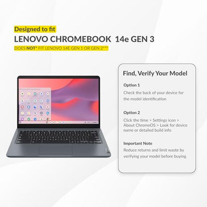 UZBL Air Hard Shell Case for Lenovo Chromebook 14e Gen 3, Clear, Student-Proof K-12 Protective Clear Cover (1-Pack) - size: 1 Pack
