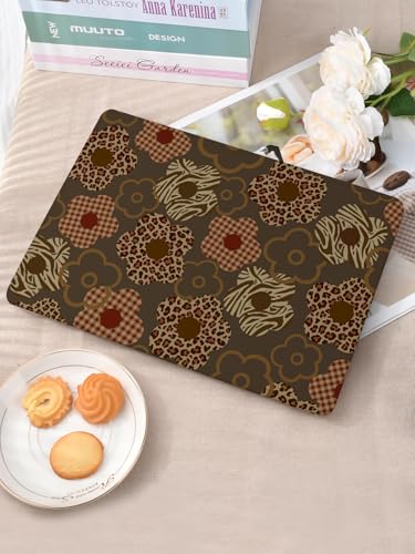 Seorsok Compatible with MacBook Air 13 Inch Case 2022 2021 2020-2018 Release A1932 A2179 M1 A2337 Touch ID,Classic Leopard Grain&Blooming Floral Plastic Hard Shell Case&Keyboard Cover,Dark Brown - color: Leopard Grain&Blooming Floral