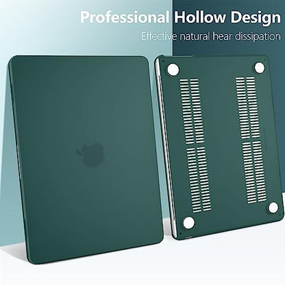TWOLSKOO Compatible with MacBook Air 13 inch Case M5 2026 M4 2025 M3 M2 2024-2022 A3449 A3240 A3113 A2681, Plastic Hard Shell & Keyboard Cover & Screen Film for MacBook Air 13.6 inch, Teal - color: Frosted Teal
