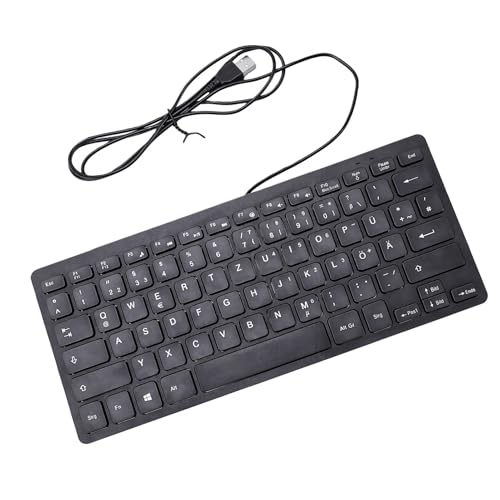 Asixxsix 78 Keys Wired Keyboard, USB Wired Minority Language Keyboard with 1.35M Cable, Plug and Play for Office, Computer and Laptop (German) - size: German