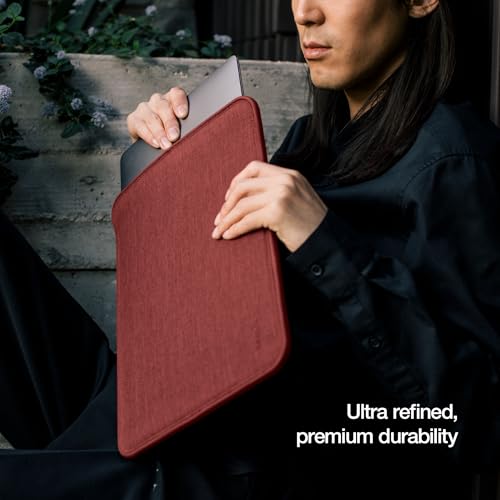 Incase ICON Sleeve with Woolenex - MacBook Air 13 inch M1, 2020, 2019, 2018 & MacBook Pro 13 inch 2019, 2018, 2017, 2016 Case - Fitted MacBook Case, Laptop Sleeve, Hard Cover, Durable (Red Clay) - color: Red Clay