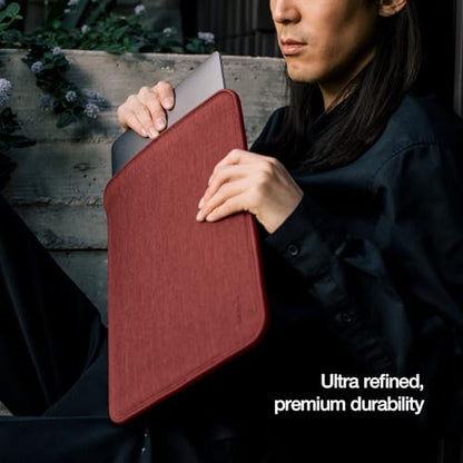 Incase ICON Sleeve with Woolenex - MacBook Air 13 inch M1, 2020, 2019, 2018 & MacBook Pro 13 inch 2019, 2018, 2017, 2016 Case - Fitted MacBook Case, Laptop Sleeve, Hard Cover, Durable (Red Clay) - color: Red Clay