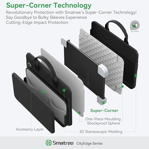 Smatree CityEdge Laptop Case for 16 inch Acer Nitro 16/V 16 | for 15.6 inch Acer Nitro 5,15.6-16 inch Predator Helios 16/Neo 16/3D 15 SpatialLabs Edition,with Accessory Pocket(CE02)