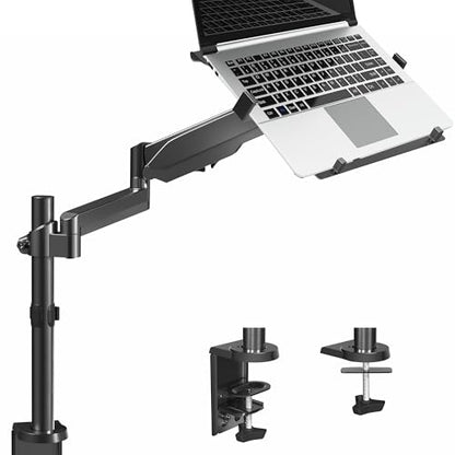 VIVO Universal Adjustable 10 to 15.6 inch Laptop Mount for Desk, Single Tension Arm VESA Notebook Stand with C-clamp and Grommet Options, Black, STAND-V101L