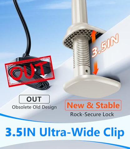 Adjustable Arm Clip On Fan for Desk, Gooseneck Clamp Fan, 3000mAh Battery | 3-Speed Quiet Desk Fan with Strong Clamp, Flexible 360° Arm Adjustment for Office, Bedroom, Dorm, Gaming Desk & Home（Brown） - color: Brown