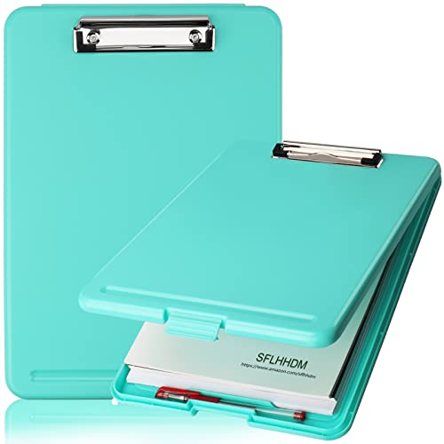 SFLHHDM Clipboard with Storage, Clipboards Foldable for Nurse,for 8.5x11 Paper Clip Boards,A4 Clipboards Case with Smooth Writing for Office Supplies Clip Board Case-Cobalt Teal - color: Cobalt Teal