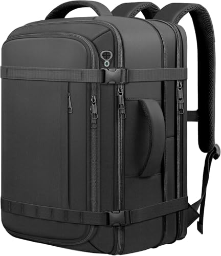 Travel Backpack with LifetimeWarranty,Expandable Carry on Backpack,Black | Expands 35L to 45L,Fits 17.3"Laptop Notebook,Water Resistant Weekender Backpack Business Trips Cable Access Port,Daily Travel - color: Black, size: Standard（35L-45L）
