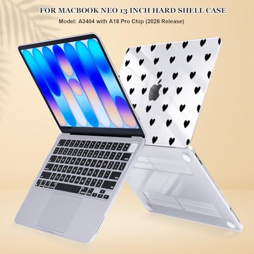 for MacBook Neo 13 inch Case 2026 Release A3404 Cover, Ultra-Thin Printed Pattern Plastic Hard Shell Case Protective Case for MacBook Neo 13 with Apple A18 Pro Chip, Love Converges - color: Love Converges